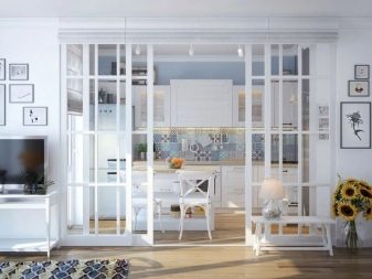 Раздвижные двери между кухней и гостиной – фото лучших вариантов